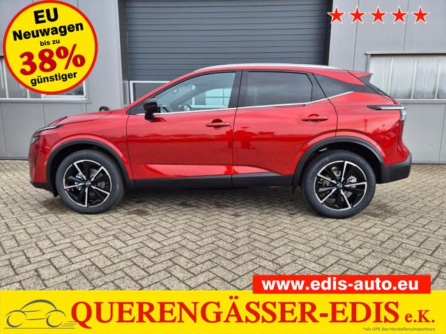 Nissan Qashqai - 1.3 DIG-T MHEV 158 PS X-Tronic Tekna Voll-Leder Klimaautomatik PanoGlasdach Sitzheizung Lenkradheizung Navi Head-Up Display elektr. Heckklappe ACC PDC v+h 360&deg;Kamera DAB Bluetooth Touchscreen Apple CarPlay Android Auto 19"LM