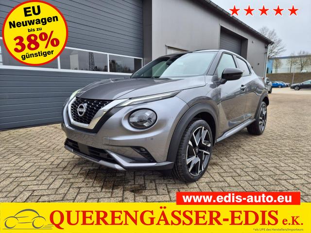 Nissan Juke 1.0 DIG-T 114PS N-Design Automatik Teil-Leder Klimaautomatik Sitzheizung Lenkradheizung PDC v+h R&uuml;ckf.Kamera Navi 19"LM Bluetooth Touchscreen Apple CarPlay Android Auto 