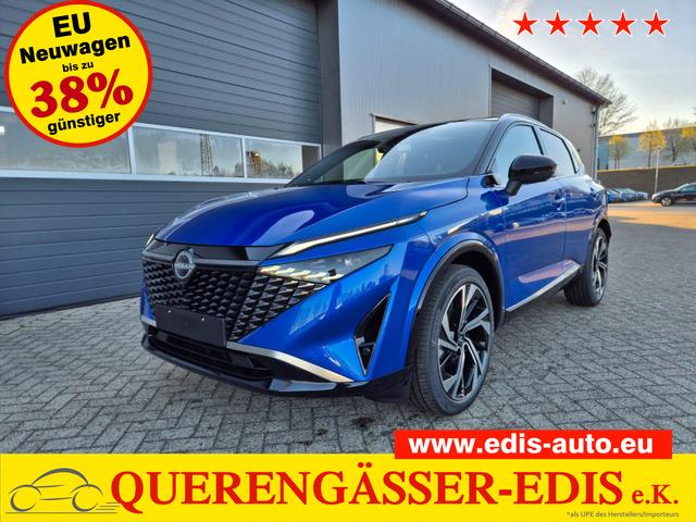 Nissan Qashqai - 1.3 DIG-T MHEV 158 PS X-Tronic Tekna Premium Paket 20"LM Teil-Leder PanoGlasdach Klimaautomatik Sitzheizung Lenkradheizung Navi Head-Up Display elektr. Heckklappe ACC PDC v+h 360&deg;Kamera DAB Bluetooth Touchscreen Apple CarPlay Android Auto
