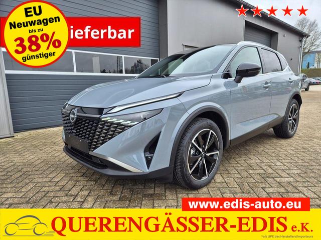 Nissan Qashqai - 1.3 DIG-T MHEV 158 PS X-Tronic Tekna Voll-Leder Klimaautomatik PanoGlasdach Sitzheizung Lenkradheizung Navi Head-Up Display elektr. Heckklappe ACC PDC v+h 360&deg;Kamera DAB Bluetooth Touchscreen Apple CarPlay Android Auto 19"LM