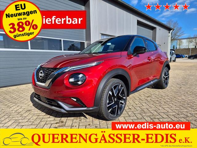 Nissan Juke - 1.0 DIG-T 114PS N-Design Automatik Teil-Leder Klimaautomatik Sitzheizung Lenkradheizung PDC v+h R&uuml;ckf.Kamera Navi 19"LM Bluetooth Touchscreen Apple CarPlay Android Auto