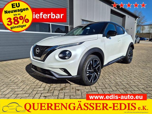 Nissan Juke - 1.0 DIG-T 114PS N-Design Automatik Teil-Leder Klimaautomatik Sitzheizung Lenkradheizung PDC v+h R&uuml;ckf.Kamera Navi 19"LM Bluetooth Touchscreen Apple CarPlay Android Auto