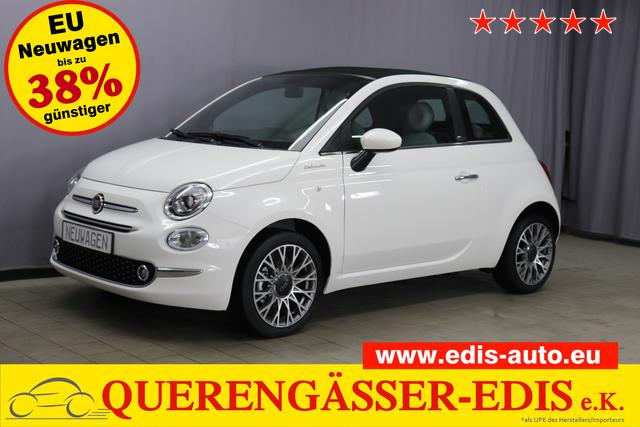 Fiat 500C - DOLCEVITA 1.0 GSE 51kW 69PS Verdeck Schwarz, Navigations Paket, 7"-UConnect, DAB+, Apple CarPlay, Android Auto, Komfort Klimaautomatik, Nebelscheinwerfer, Tempomat, Höhenverstellbarer Fahrersitz, 16" Leichtmetallfelgen, uvm.