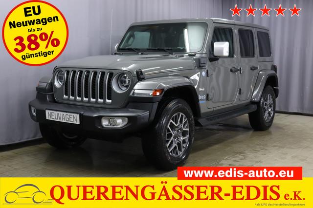 Jeep Wrangler - Unlimited Sahara 2.0 280KW UVP 85.140,00 € Plug-In Hybrid, Overland Paket, Technologie Dachhimmel mit zusätzlicher Geräuschdämmung, Alarmanlage, Sicherheitspaket, Gorilla Glas, Geschwindigkeitsregelanlage adaptiv, Totwinkel Assistent, Offroad Kamera