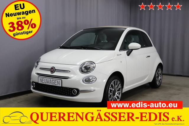 Fiat 500C - DOLCEVITA 1.0 GSE 51kW 69PS Verdeck Elfenbein, Navigations Paket, 7"-UConnect, DAB+, Apple CarPlay, Android Auto, Komfort Klimaautomatik, Nebelscheinwerfer, Tempomat, Höhenverstellbarer Fahrersitz, 16" Leichtmetallfelgen, uvm.