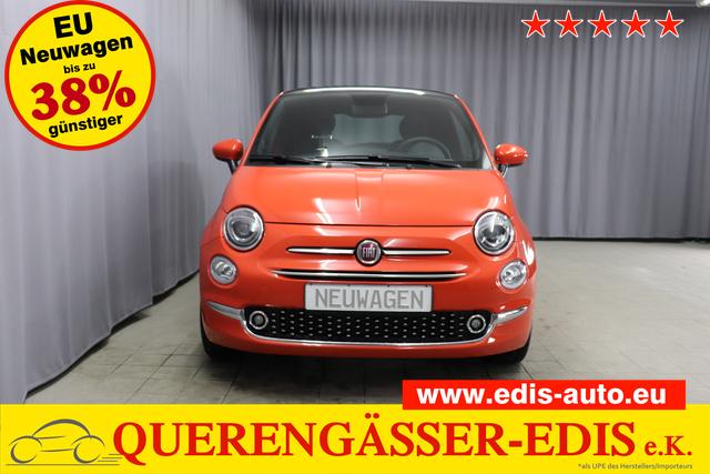 Fiat 500 - DOLCEVITA 1,0 Hybrid, Tech-Paket - Radio mit 7"-Bildschirm Navigationssystem, Multifunktionslenkrad, Lichtsensor- und Regensensor, Klimaautomatik, 15"-Leichtmetallfelgen, Getönte Seitenscheiben hinten, Parksensoren hinten uvm.