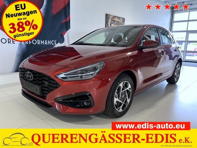 Hyundai i30 - GO 1.0 T-GDI 73 kW (100 PS) 2-Zonen-Klimaautomatik, Einparkhilfe vorne und hinten, Rückfahrkamera, LED-Scheinwerfer, Sitzheizung, Lenkradheizung, Navigationssystem, Radio mit DAB, Apple CarPlay, Android Auto, 16 Zoll Leichtmetallfelgen, uvm.