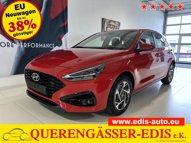 Hyundai i30 - GO 1.0 T-GDI 73 kW (100 PS) Toter-Winkel-Assistent, 2-Zonen-Klimaautomatik, PDC vorne und hinten, Rückfahrkamera, LED-Scheinwerfer, Sitzheizung, Lenkradheizung, Navigationssystem, Radio mit DAB, Apple CarPlay, Android Auto, 16 Zoll Leichtmetallfelgen
