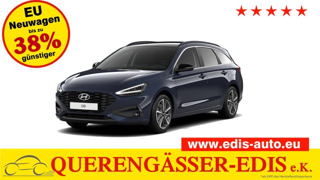 Hyundai i30 - GO 1.0 T-GDi 73 kW (100 PS) 2-Zonen-Klimaautomatik, Sitzheizung, Lenkradheizung, Navigationssystem, DAB, Apple CarPlay, Android Auto, Bluetooth, Freisprecheinrichtung, USB-Anschluss, Digitales Cockpit, LED-Abblendlicht, Dachreling, 16 Zoll Leichtmetallfe