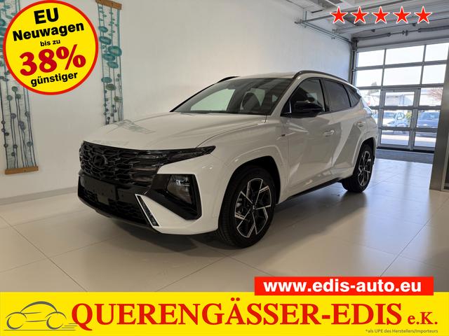 Hyundai TUCSON - N Line 1.6 T-GDI Hybrid 4WD AT 176kW / 239PS 2-Zonen-Klimaautomatik, Sitzheizung, Lenkradheizung, Navigationssystem, DAB, Android Auto, Apple CarPlay, R&uuml;ckfahrkamera, Head-up Display, Krell Sound System, 19 Zoll Leichtmetallfelgen, uvm.