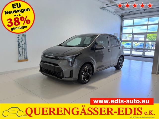 Kia Picanto - Gold 1,0 GDI AMT5 Automatik 50 kW (68 PS) Klimaautomatik, Sitzheizung, Lenkradheizung, Navigationssystem, Radio, DAB, Android Auto, Apple CarPlay, Lichtsensor, Einparkhilfe hinten, R&uuml;ckfahrkamera, Kabelloses Laden von Smartphones, Keyless Go, 16 Zoll