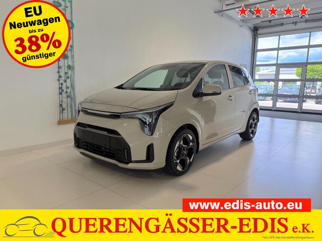 Kia Picanto - Gold 1,0 GDI M5 50 kW (68 PS) Klimaautomatik, Sitzheizung, Lenkradheizung, Navigationssystem, Radio, DAB, Android Auto, Apple CarPlay, Lichtsensor, Einparkhilfe hinten, R&uuml;ckfahrkamera, Kabelloses Laden von Smartphones, Keyless Go, 16 Zoll LM, uvm.