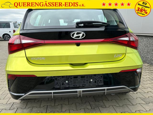 Hyundai i20 Comfort 1.2i 79PS, LUCID-LIME-Metallic, 5 Jahre Garantie, NAVIGATION 10,25", Klima, Parksensoren hinten, Rückfahrkamera, Alarm, Lederlenkrad, Tempomat, Armlehne vorne, Reserverad, 4x elektr. Fensterheber, Fernlicht-Assistent 