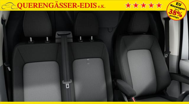 Volkswagen T7 Kastenwagen Basis 2.0 TDI 150PS AUTOMATIK, SCHWARZ-MET, HECKFLÜGELTÜREN, 2-Zonen-Klimautomatik, M-Lederlenkrad, Anhängerkupplung, Parksensoren vorn/hinten, Rückfahrkamera, Frontscheibe beheizbar, Ganzjahresreifen, Sitzpaket 46 (inkl. Sitzheizung), Reserverad, 70 Liter 