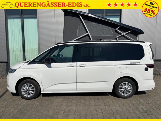 Volkswagen T7 California Ocean 2.0 TDI 150PS DSG, 16" Alu, ELEKTRISCHES Aufstelldach, Privacy-Glas, Climatronic, KÜCHE, Standheizung + FB, Sitzheizung, Park Assist, Parksensoren v/h, Kamera, IQ Light LED-MATRIX, Markise, Side ACC, Ganzjahresreifen, Radio 10" App-Connect 