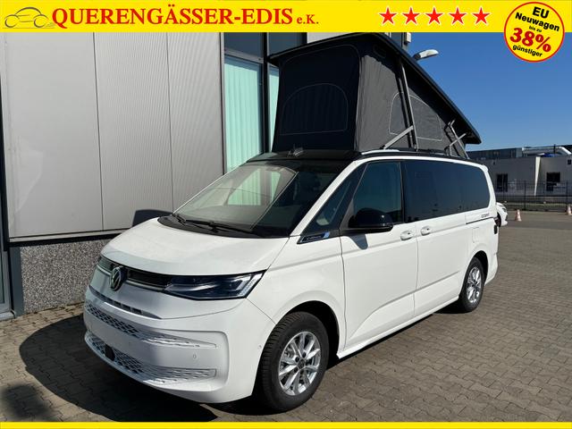 Volkswagen T7 California Ocean 2.0 TDI 150PS DSG, 16" Alu, ELEKTRISCHES Aufstelldach, Privacy-Glas, Climatronic, KÜCHE, Standheizung + FB, Sitzheizung, Park Assist, Parksensoren v/h, Kamera, IQ Light LED-MATRIX, Markise, Side ACC, Ganzjahresreifen, Radio 10" App-Connect 
