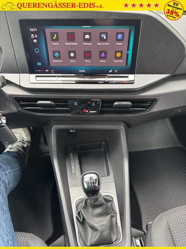 Volkswagen Caddy Cargo 1.5 TSI 115PS, Pure-Grey, Klima, Parksensoren hinten, Reserverad, Kunststoffbodenbelag Fahrer-/Fahrgastraum, Ganzjahresreifen, Radio 10" + Wireless App-Connect, Tempomat, Hecktüren, Schiebetür rechts 