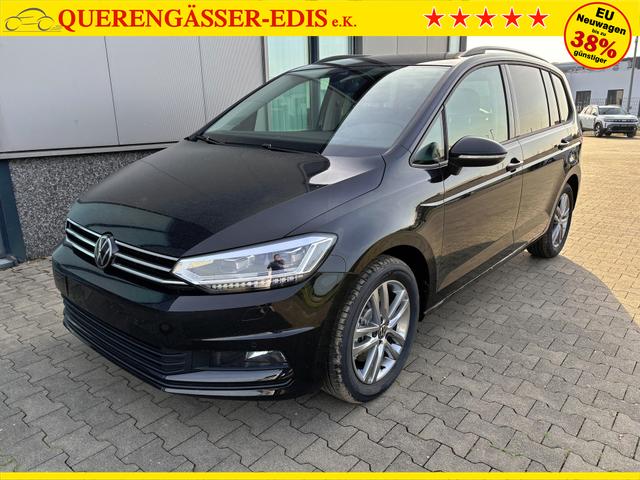 Volkswagen Touran 1.5 TSI 150PS ; 5-SITZER, Schwarz-Met, 17" Alu, Sitzheizung, Elektr. Heckklappe, Keyless, Alarm, IQ-LIGHT LED-Scheinwerfer, Parksensoren v/h, Rückfahrkamera, ACC Tempomat, M-Lederlenkrad, Digitales Cockpit, 3-Zonen-Climatronic, Wireless App-Connect 