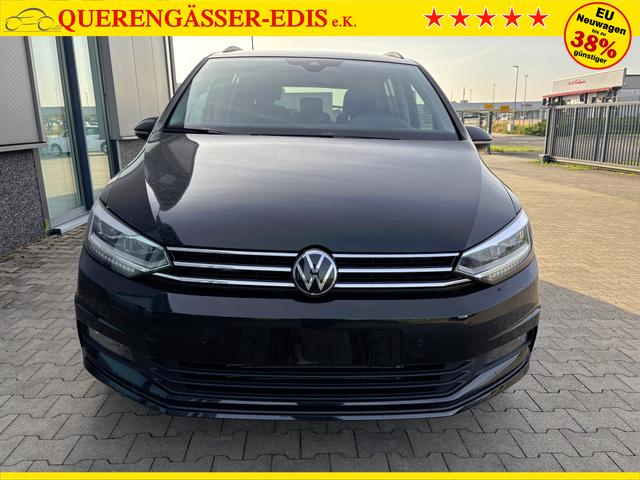 Volkswagen Touran 1.5 TSI 150PS ; 5-SITZER, Schwarz-Met, 17" Alu, Sitzheizung, Elektr. Heckklappe, Keyless, Alarm, IQ-LIGHT LED-Scheinwerfer, Parksensoren v/h, Rückfahrkamera, ACC Tempomat, M-Lederlenkrad, Digitales Cockpit, 3-Zonen-Climatronic, Wireless App-Connect 