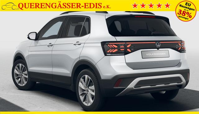 Volkswagen T-Cross LIFE 1.0 TSI 115PS DSG/AUTOMATIK, Silber-Metallic, Parksensoren v/h, Rückfahrkamera, Privacy-Glas, Sitzheizung, Climatronic, IQ LIGHT MATRIX-LED, Radio Ready2Discover+Wireless App-Connect, 17" Alu, KEYLESS, M-Lederlenkrad, Dachreling 
