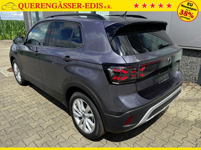 Volkswagen T-Cross LIFE 1.0 TSI 115PS DSG/AUTOMATIK, Rauch-Grau-Metallic, Parksensoren v/h, Rückfahrkamera, Privacy-Glas, Sitzheizung, Climatronic, IQ LIGHT MATRIX-LED, Radio Ready2Discover+Wireless App-Connect, 17" Alu, KEYLESS, Lendenwirbelstütze, M-Lederlenkrad, Dachreling 