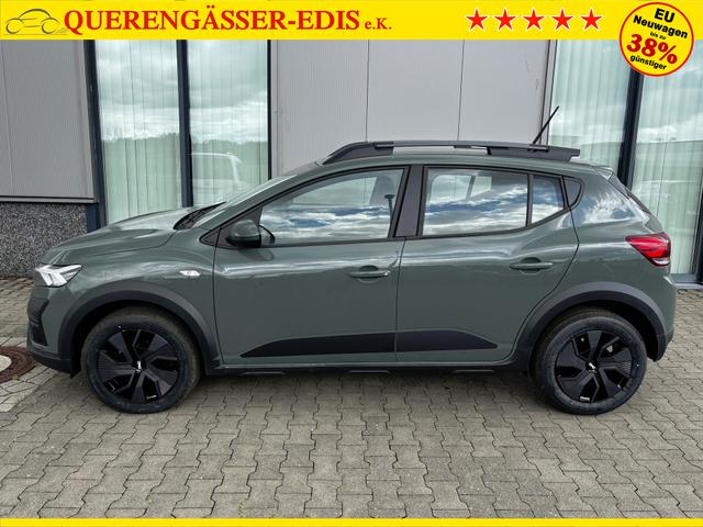 Dacia Sandero Stepway Expression 1.0 ECO-G100 LPG-GASANLAGE/BENZIN, Safari-Grün Metallic, MEDIA NAVIGATION 8", Klimaanlage, Parksensoren hinten, Tempomat, Dachreling, Lederlenkrad, 4x elektr. Fensterheber, Armlehne, Spiegel einstell-/beheizbar, ZV mit Fernbedienung 