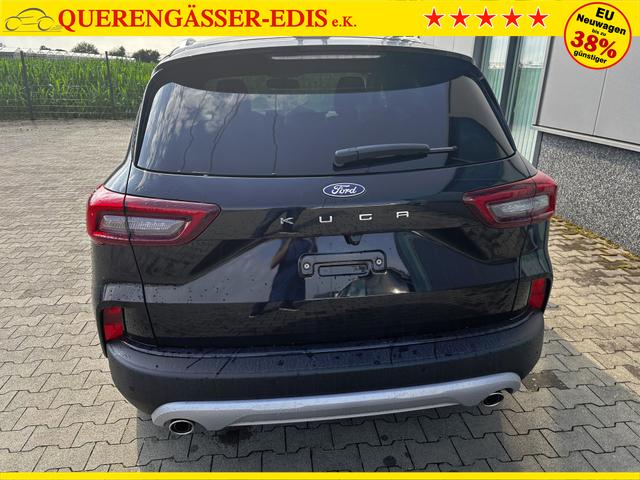 Ford Kuga Titanium 1.5 EcoBoost 186PS AUTOMATIK, Schwarz-Metallic, Winter-Paket, 5 Jahre Garantie, 17" Alu + Allwetterreifen, Navigation 13"-Display, Parksensoren vorne/hinten, Rückfahrkamera, Climatronic, Privacy-Glas, Key-Free-System, Tempomat, LED-Scheinwerfer 