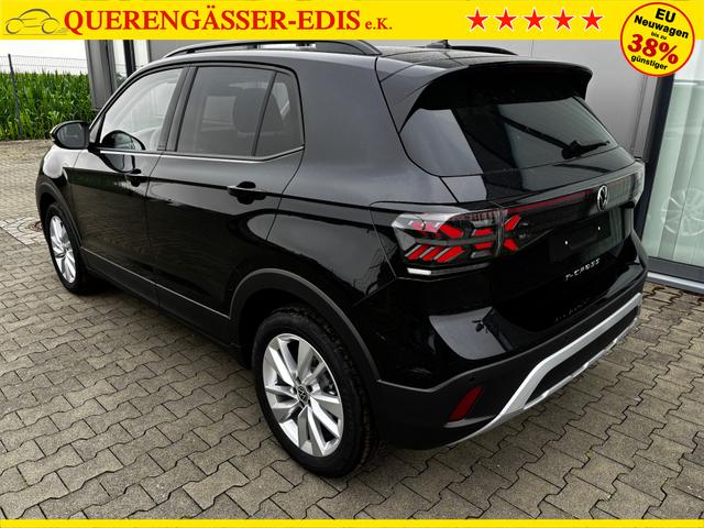 Volkswagen T-Cross LIFE 1.5 TSI 150PS DSG/AUTOMATIK, Deep-Black-Metallic, Parksensoren v/h, Rückfahrkamera, Privacy-Glas, Sitzheizung, Climatronic, IQ LIGHT MATRIX-LED, Radio Ready2Discover+App-Connect, 17" Alu, KEYLESS, Lendenwirbelstütze, M-Lederlenkrad, Dachreling 