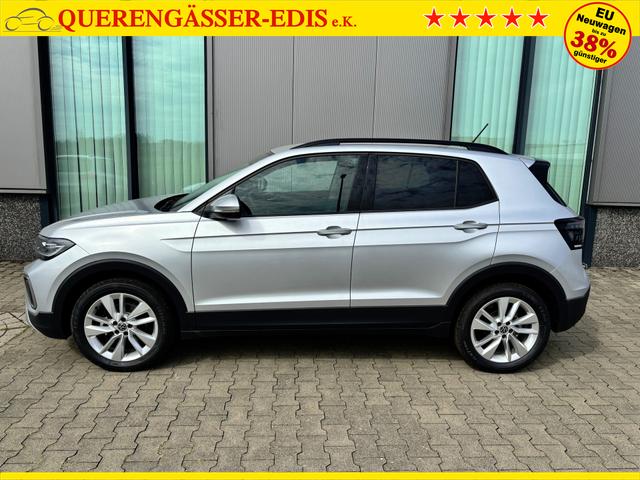 Volkswagen T-Cross LIFE 1.0 TSI 115PS DSG/AUTOMATIK, Silber-Metallic, Parksensoren v/h, Rückfahrkamera, Privacy-Glas, Sitzheizung, Climatronic, IQ LIGHT MATRIX-LED, Radio Ready2Discover+Wireless App-Connect, 17" Alu, KEYLESS, M-Lederlenkrad, Dachreling 
