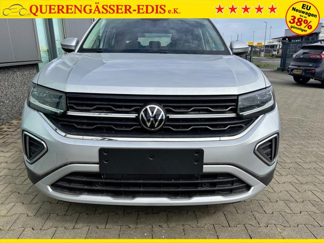 Volkswagen T-Cross LIFE 1.0 TSI 115PS DSG/AUTOMATIK, Silber-Metallic, Parksensoren v/h, Rückfahrkamera, Privacy-Glas, Sitzheizung, Climatronic, IQ LIGHT MATRIX-LED, Radio Ready2Discover+Wireless App-Connect, 17" Alu, KEYLESS, M-Lederlenkrad, Dachreling 