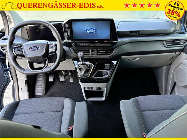 Ford Tourneo Custom Trend 2.0 TDCi 136PS L1H1, 5 Jahre Garantie, 8 Plätze, AHK, 2 Schiebetüren, Privacy, Metallic, 16" Alu + Allwetter, PDC vo/hi, Kamera, LED-Scheinwerfer, Keyless, Beheizte Frontscheibe, Radio 13", AndroidAuto/Apple CarPlay, Tempomat, 3-Zonen-Klimaautomatik 