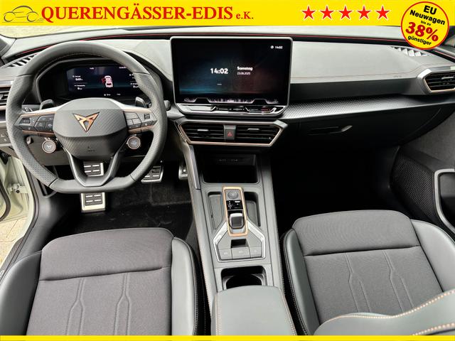 Cupra Leon Sportstourer Basis 1.5 TSI 150PS 6-Gang, 5 Jahre Garantie, AHK SCHWENKBAR, EDGE-PAKET, WINTER-PAKET, Elektr. Heckklappe, Dachreling, 18" Alu, Voll-LED-Scheinwerfer, 3Z-Climatronic, ACC/Tempomat, Digitales Cockpit, Full Link, Parksensoren v/h, Privacy-Glas, M-Lederlenkrad 