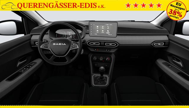Dacia Sandero Expression 1.0 ECO-G 100 BENZIN/LPG-GASANLAGE, Weiß, Klimaanlage, Parksensoren hinten, Nebelscheinwerfer, Tempomat, Radio 8" + Smartphone-Integration, Lederlenkrad, Armlehne, Außenspiegel elektr. einstell-/beheizbar, Zentralverriegelung mit Fernbedienung 