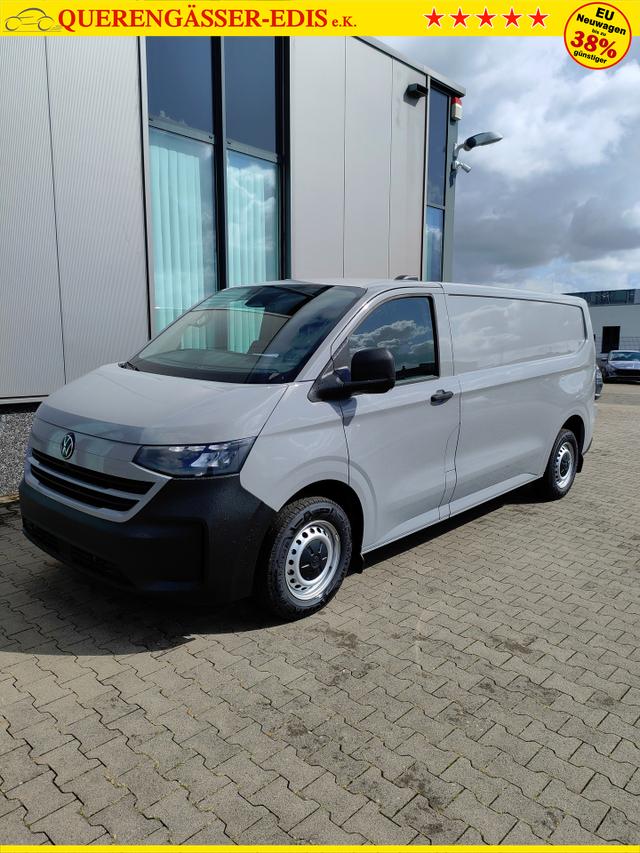 Volkswagen T7 Kastenwagen Basis 2.0 TDI 170PS AUTOMATIK LANG, Grau, HECKFLÜGELTÜREN, 2-Zonen-Klimautomatik, M-Lederlenkrad, Anhängerkupplung, Parksensoren vorn/hinten, Rückfahrkamera, Frontscheibe beheizbar, Ganzjahresreifen, Sitzpaket 46 (inkl. Sitzheizung), Reserverad, 70l Tank 