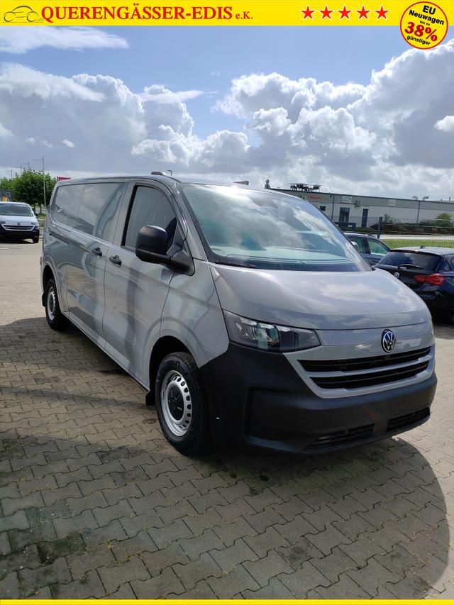Volkswagen T7 Kastenwagen Basis 2.0 TDI 170PS AUTOMATIK LANG, Grau, HECKFLÜGELTÜREN, 2-Zonen-Klimautomatik, M-Lederlenkrad, Anhängerkupplung, Parksensoren vorn/hinten, Rückfahrkamera, Frontscheibe beheizbar, Ganzjahresreifen, Sitzpaket 46 (inkl. Sitzheizung), Reserverad, 70l Tank 