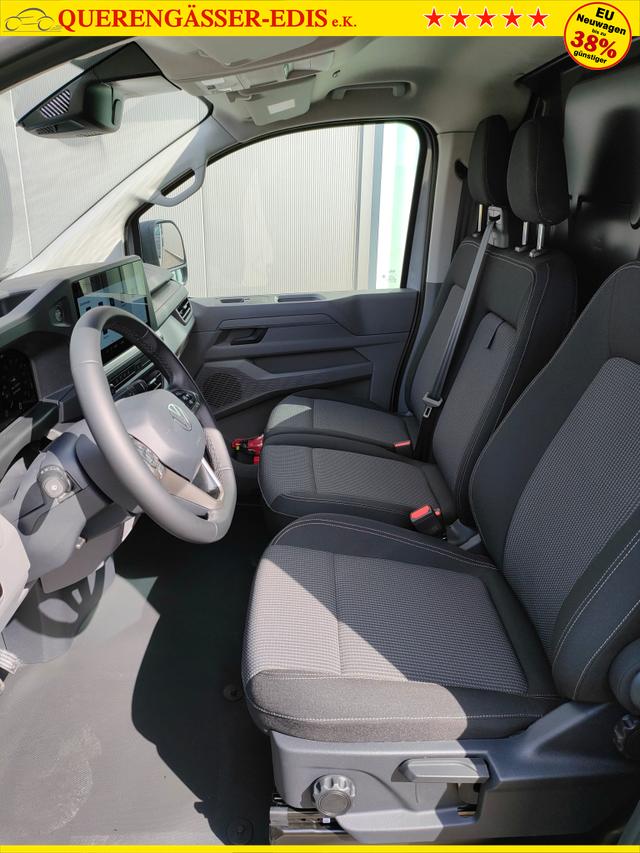 Volkswagen T7 Kastenwagen Basis 2.0 TDI 170PS AUTOMATIK LANG, Grau, HECKFLÜGELTÜREN, 2-Zonen-Klimautomatik, M-Lederlenkrad, Anhängerkupplung, Parksensoren vorn/hinten, Rückfahrkamera, Frontscheibe beheizbar, Ganzjahresreifen, Sitzpaket 46 (inkl. Sitzheizung), Reserverad, 70l Tank 