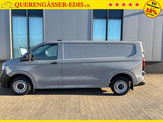 Volkswagen T7 Kastenwagen Basis 2.0 TDI 170PS AUTOMATIK LANG, Grau, HECKFLÜGELTÜREN, 2-Zonen-Klimautomatik, M-Lederlenkrad, Anhängerkupplung, Parksensoren vorn/hinten, Rückfahrkamera, Frontscheibe beheizbar, Ganzjahresreifen, Sitzpaket 46 (inkl. Sitzheizung), Reserverad, 70l Tank 