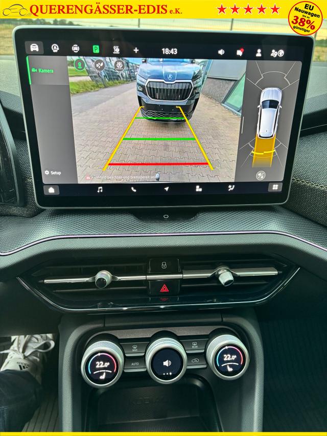 Skoda Kodiaq Selection 1.5 TSI mHEV 150PS DSG, 3J. Garantie, STANDHEIZUNG, 19" Alu, MATRIX-LED, NAVI 13", Alarm, Anhängerkupplung, Elektr. Heckklappe, ACC, 3Z-Climatronic, KESSY, Sitzheizung, Parksensoren v/h, Kamera, Fahrersitz elektr/Memory, Lederlenkrad beheizt, Virtual Coc 