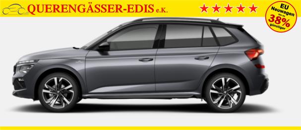 Skoda Kamiq Monte Carlo 1.0 TSI 115PS DSG, GRAU-MET/Dach schwarz, 18" ALU, AHK-VORBEREITUNG, Panoramadach, Matrix-LED, Parksensoren v/h, Kamera, Tempomat, Virtual Cockpit (8"!!), Kessy, Winter-Paket, Climatronic, Radio 8", SmartLink, NSW, Sport-M-Lederlenkrad beheizt, Dachreling 