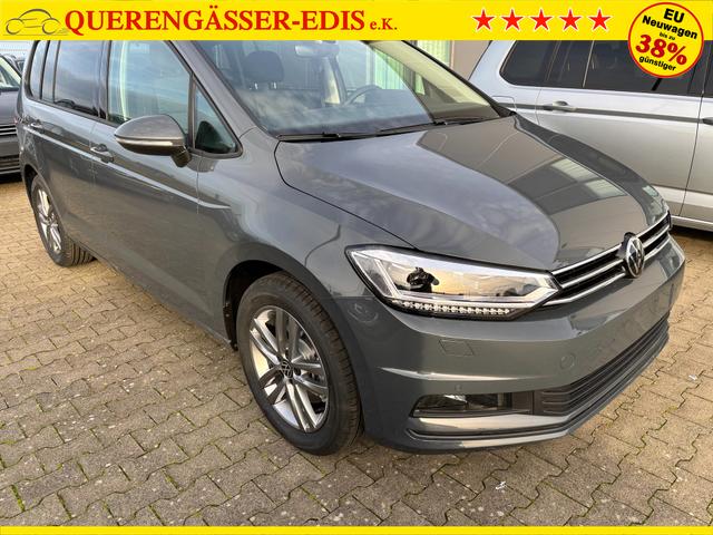 Volkswagen Touran Limited 1.5 TSI 150 PS, 17" Alu, GRAU-Metallic, Winter-Paket, Elektr. Heckklappe, Keyless, Alarm, LED-Scheinwerfer IQ-Light, Travel Assist, Parksensoren vo/hi, Rückfahrkamera, ACC, M-Lederlenkrad, Digital Cockpit, 3-Zonen-Climatronic, Radio Ready2Discover 8" 