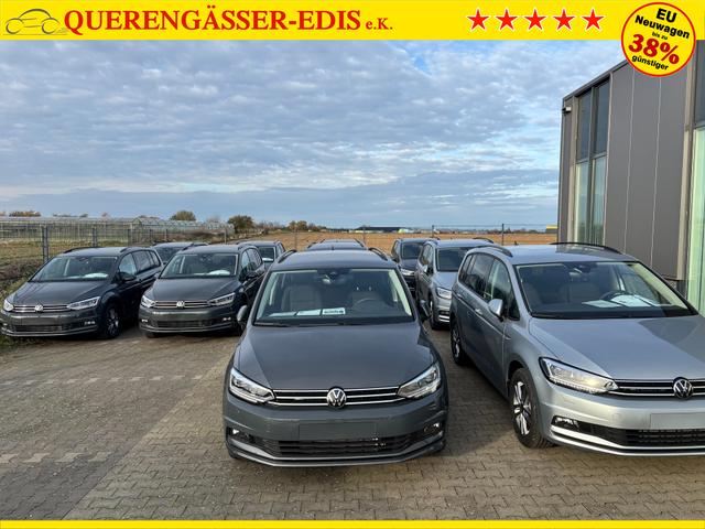 Volkswagen Touran Limited 1.5 TSI 150 PS, 17" Alu, GRAU-Metallic, Winter-Paket, Elektr. Heckklappe, Keyless, Alarm, LED-Scheinwerfer IQ-Light, Travel Assist, Parksensoren vo/hi, Rückfahrkamera, ACC, M-Lederlenkrad, Digital Cockpit, 3-Zonen-Climatronic, Radio Ready2Discover 8" 