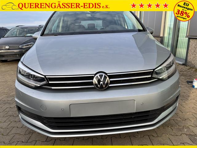 Volkswagen Touran Limited 1.5 TSI 150 PS, 17" Alu, SILBER-Metallic, Winter-Paket, Elektr. Heckklappe, Keyless, Alarm, LED-Scheinwerfer IQ-Light, Travel Assist, Parksensoren vo/hi, Rückfahrkamera, ACC, M-Lederlenkrad, Digital Cockpit, 3-Zonen-Climatronic, Radio Ready2Discover 8" 