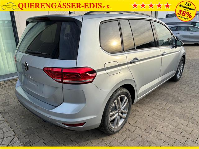 Volkswagen Touran Limited 1.5 TSI 150 PS, 17" Alu, SILBER-Metallic, Winter-Paket, Elektr. Heckklappe, Keyless, Alarm, LED-Scheinwerfer IQ-Light, Travel Assist, Parksensoren vo/hi, Rückfahrkamera, ACC, M-Lederlenkrad, Digital Cockpit, 3-Zonen-Climatronic, Radio Ready2Discover 8" 