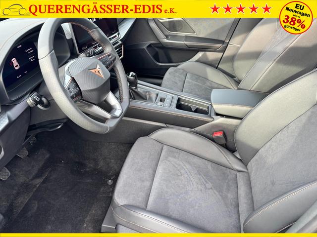 Cupra Leon Basis 1.5 TSI 150PS 6-Gang, 5 Jahre Garantie, EDGE-PAKET, WINTER-PAKET, 18" Alufelgen, Voll-LED-Scheinwerfer, 3Z-Climatronic, ACC/Tempomat, Digitales Cockpit, Full Link, Parksensoren v/h, Privacy-Glas, Multifunktions-Lederlenkrad, LED-Nebelscheinwerfer 