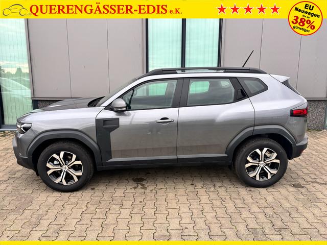 Dacia Duster Expression 1.6 HYBRID 140 AUTOMATIK (Benzin/Elektro), 17" Alufelgen "TERGAN", Klimaanlage, Rückfahrkamera, Parksensoren hinten, LED-Scheinwerfer, Radio Media 10" + Smartphone-Spiegelung, Armlehne, Dachreling, Tempomat, Verkehrszeichenerkennung, Spurassistent 