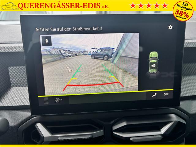 Dacia Duster Expression 1.6 HYBRID 140 AUTOMATIK (Benzin/Elektro), 17" Alufelgen "TERGAN", Klimaanlage, Rückfahrkamera, Parksensoren hinten, LED-Scheinwerfer, Radio Media 10" + Smartphone-Spiegelung, Armlehne, Dachreling, Tempomat, Verkehrszeichenerkennung, Spurassistent 