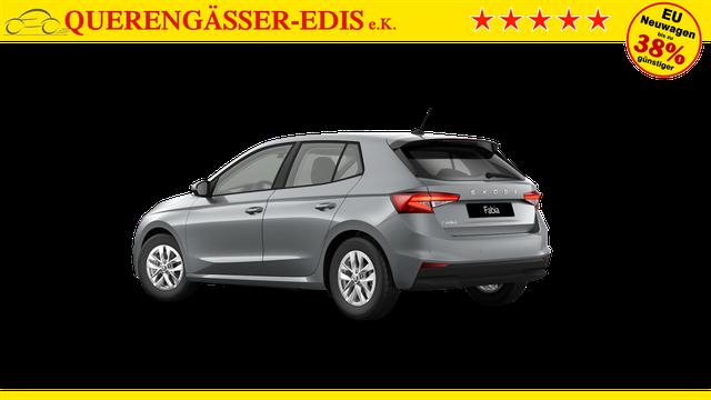Skoda Fabia Extra Plus 1.0 TSI 116PS, 5 Jahre Garantie, SMOKEY-SILBER METALLIC, CLIMATRONIC, BEHEIZTE FRONTSCHEIBE, SITZHEIZUNG, M-Lederlenkrad BEHEIZT, 15" ALU, Parksensoren hinten, R&uuml;ckfahrkamera, Infotainment 8", Virtual Cockpit, Tempomat, NSW, Wireless SmartLink 