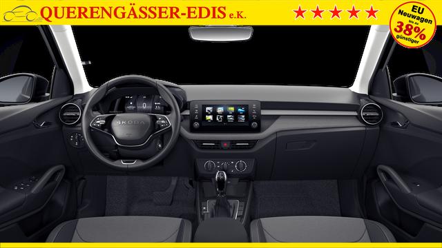 Skoda Fabia Extra Plus 1.0 TSI 116PS DSG (AUTOMATIK), 5J Garantie, BLACK-MAGIC METALLIC, CLIMATRONIC, BEHEIZTE FRONTSCHEIBE, SITZHEIZUNG, M-Lederlenkrad BEHEIZT, 15" ALU, Parksensoren hinten, R&uuml;ckfahrkamera, Infotainment 8", Virtual Cockpit, Tempomat, NSW, Wireless SmartLink 