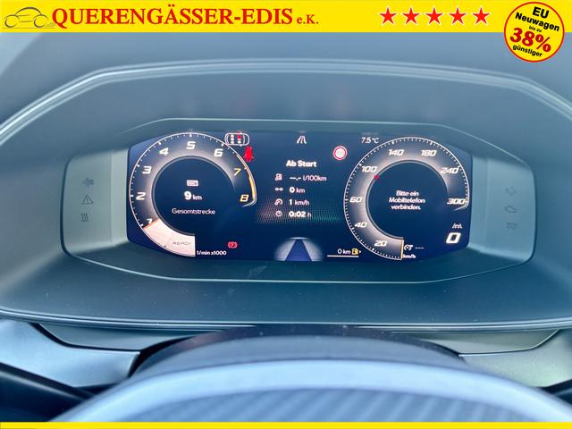 Cupra Leon Basis 1.5 TSI 150PS 6-Gang, 5 Jahre Garantie, SCHWARZ-METALLIC, EDGE-PAKET, WINTER-PAKET, 18" Alufelgen, Voll-LED-Scheinwerfer, 3Z-Climatronic, ACC/Tempomat, Digitales Cockpit, Full Link, Parksensoren v/h, Privacy-Glas, Multifunktions-Lederlenkrad 