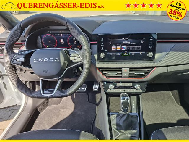 Skoda Kamiq Monte Carlo 1.5 TSI 150PS DSG (AUTOMATIK), MOON-WHITE PERLEFFEKT, PANORAMDACH, MATRIX-LED, SITZHEIZUNG, Sport-M-Lederlenkrad beheizt, SunSet, 2Z-Climatronic, Parksensoren vorn/hinten, R&uuml;ckfahrkamera, Kessy, Radio 8,25"+SmartLink, Virtual Cockpit, 17" Alu, Tempomat 